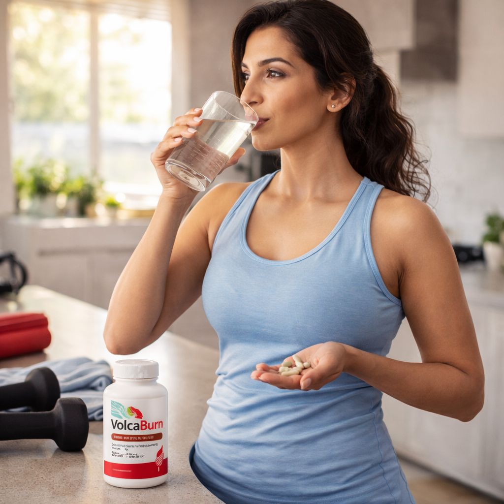VolcaBurn review daily routine supplement usage with healthy lifestyle hydration and fitness for weight loss support