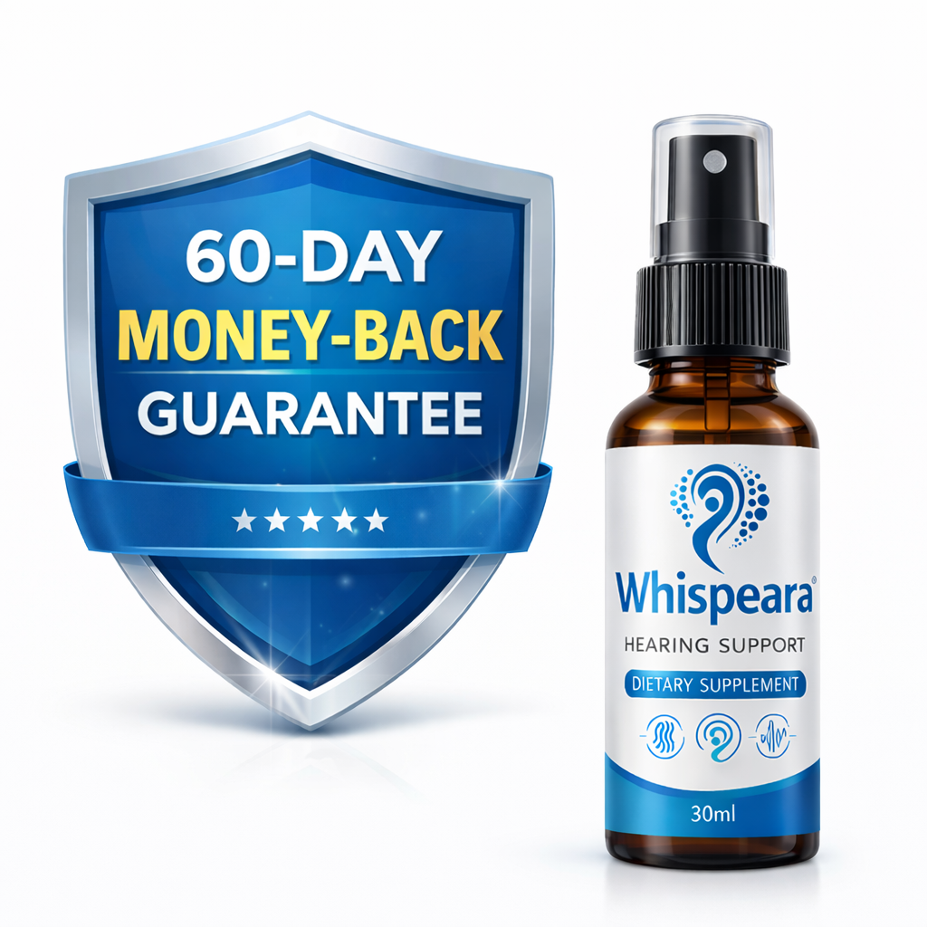 Whispeara review 60 day money back guarantee hearing support supplement risk free purchase for tinnitus relief