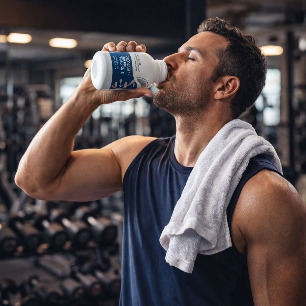 athlete drinking Advanced Amino Formula after workout for faster muscle recovery and energy boost