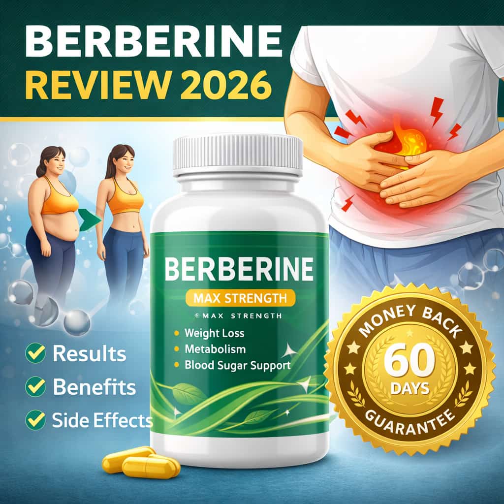 Berberine review 2026 supplement bottle weight loss metabolism blood sugar support benefits side effects results