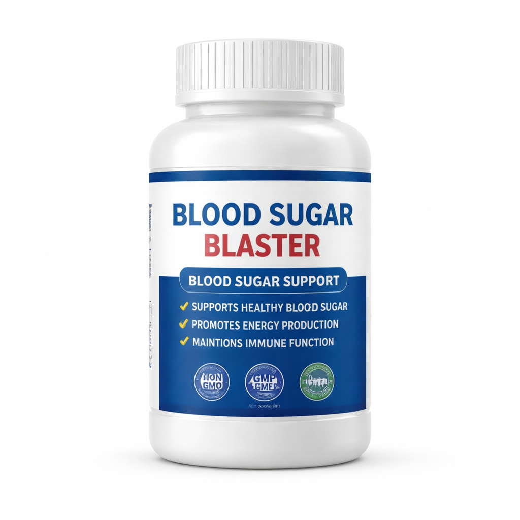 Blood Sugar Blaster supplement bottle clean white background professional product display buy Blood Sugar Blaster official
