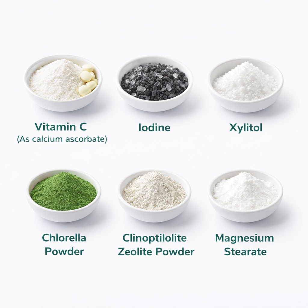 Dentolyn review ingredients vitamin c iodine xylitol chlorella zeolite magnesium natural oral health supplement