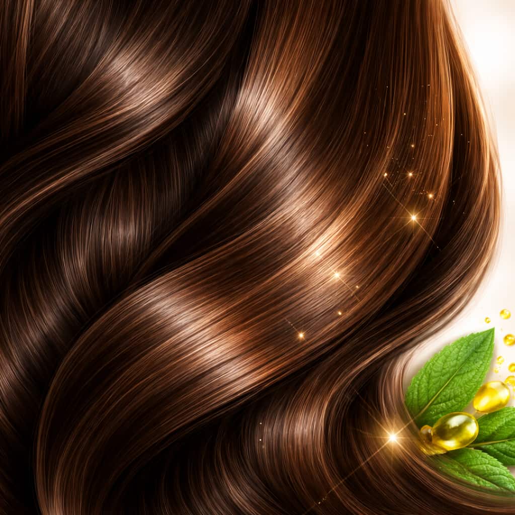 FoliPrime review healthy shiny hair close up showing strong smooth strands and natural glow after hair growth treatment
