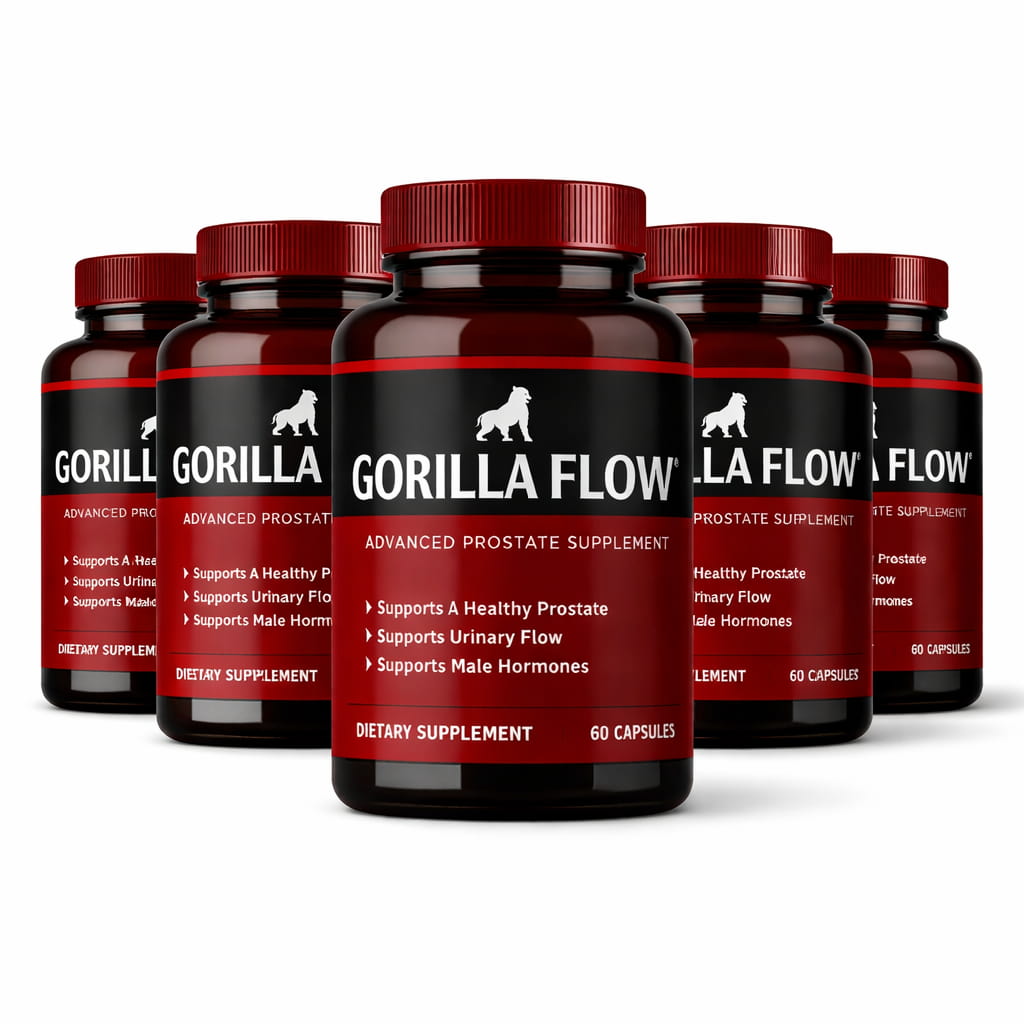 GORILLA FLOW supplement bottles stack prostate health urinary support natural formula buy GORILLA FLOW