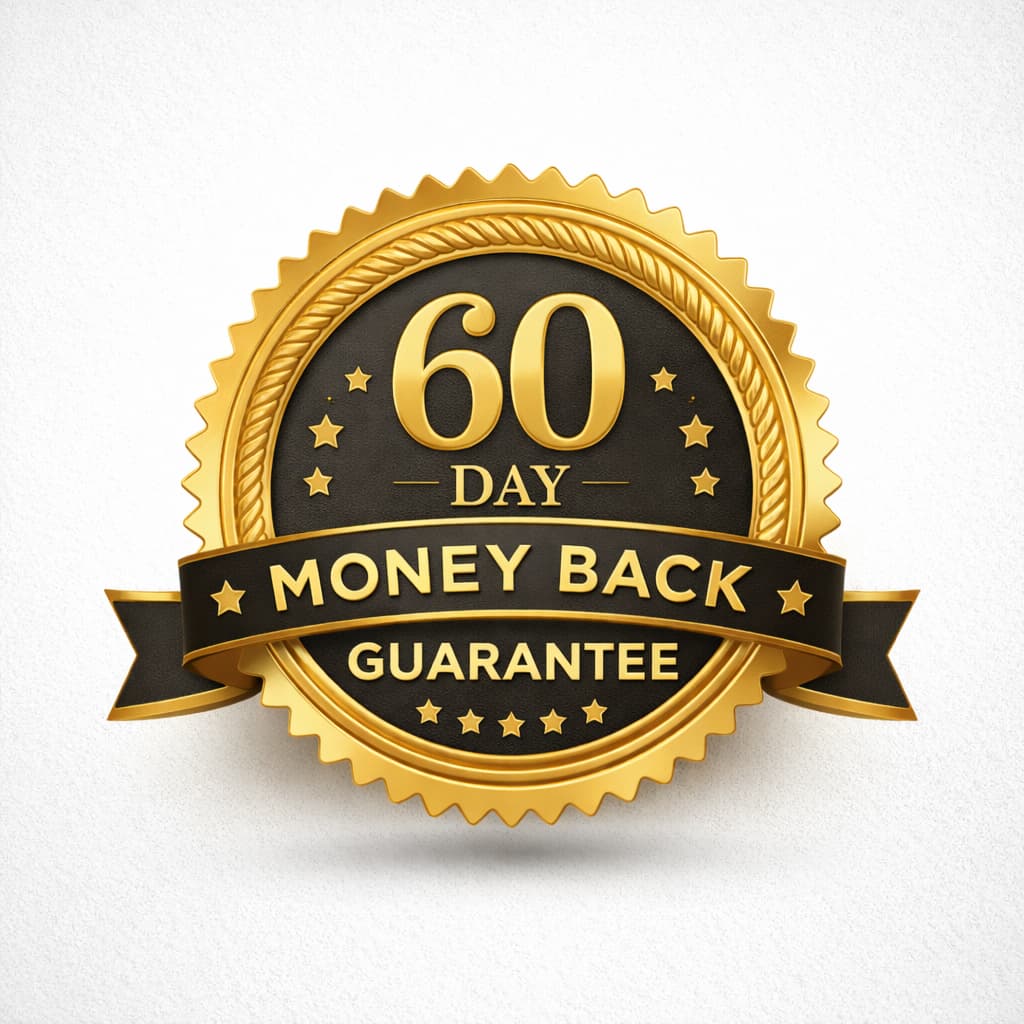 HairFortin 60 day money back guarantee badge risk free hair growth supplement HairFortin review refund policy image