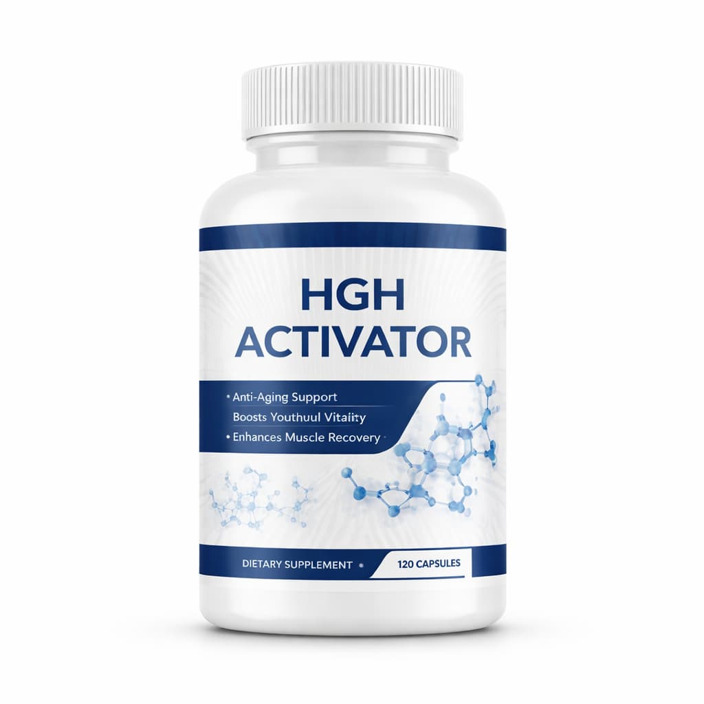HGH Activator review supplement bottle natural anti aging HGH booster energy metabolism support capsules