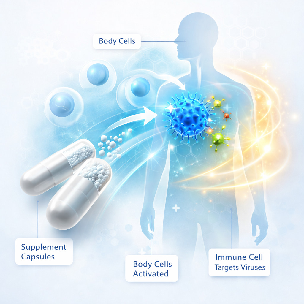 HP9 Guard how it works infographic immune system activation supplement capsules body defense HP9 Guard review mechanism