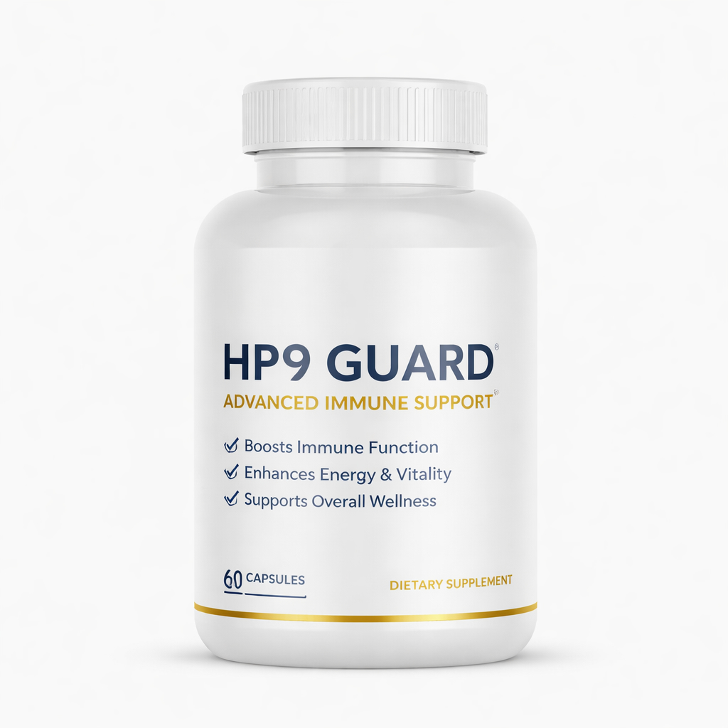 HP9 Guard supplement bottle for immune support natural formula energy booster HP9 Guard review product