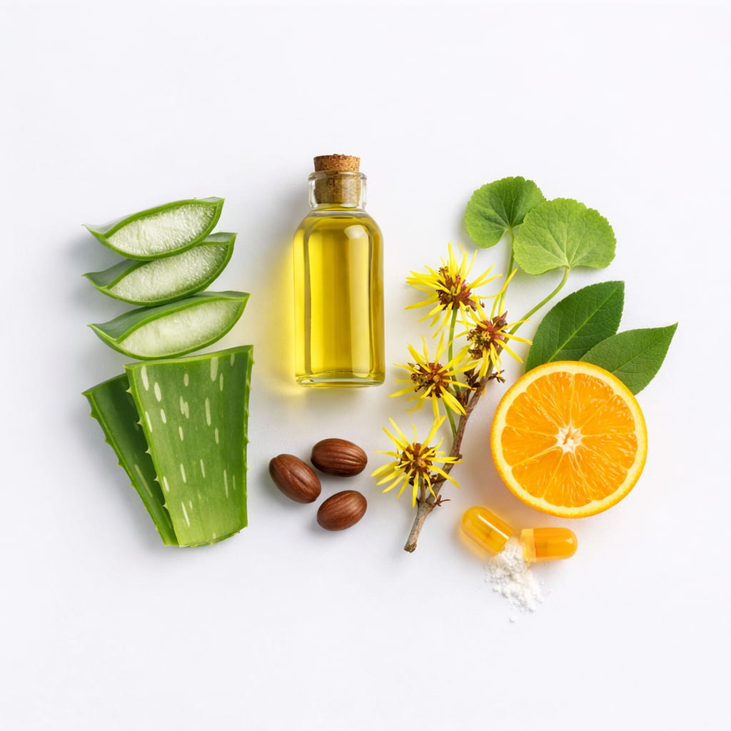 Hydrossential ingredients aloe vera jojoba oil witch hazel natural skincare anti aging serum formula