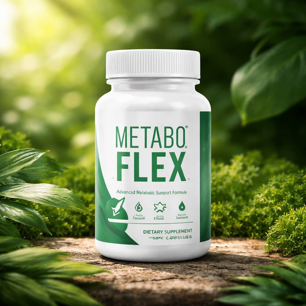 MetaboFlex supplement bottle natural metabolism booster for weight loss and fat burning support