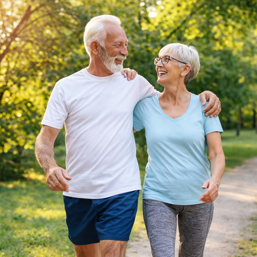 MoveWell Daily review active senior couple walking pain free joint mobility healthy lifestyle