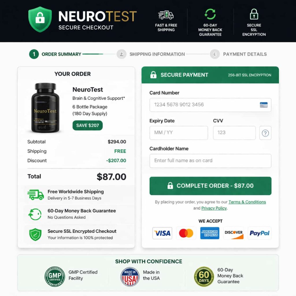 NeuroTest official website secure checkout page buy NeuroTest safely ssl payment secure order supplement