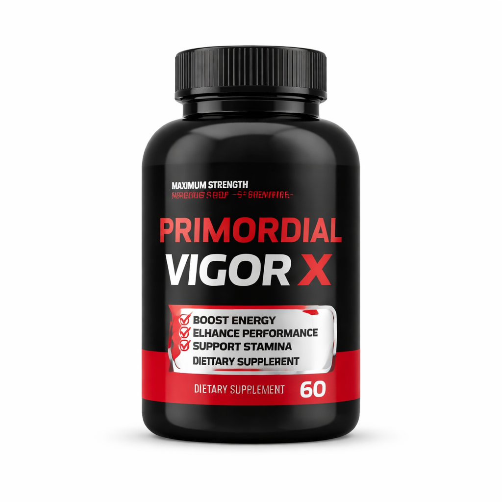 Primordial Vigor X review supplement bottle for male energy stamina and performance support