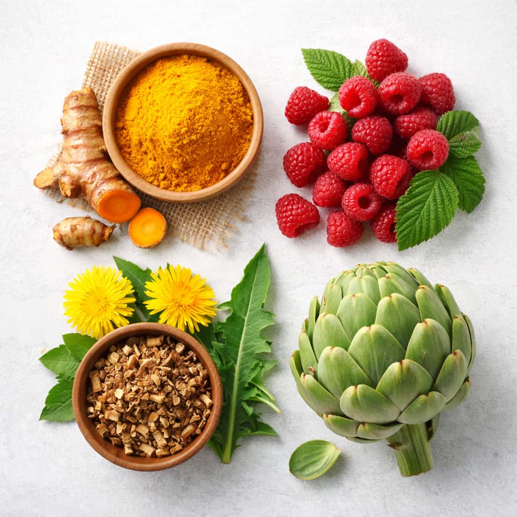 RELIVER review natural ingredients turmeric raspberry dandelion artichoke liver detox supplement components