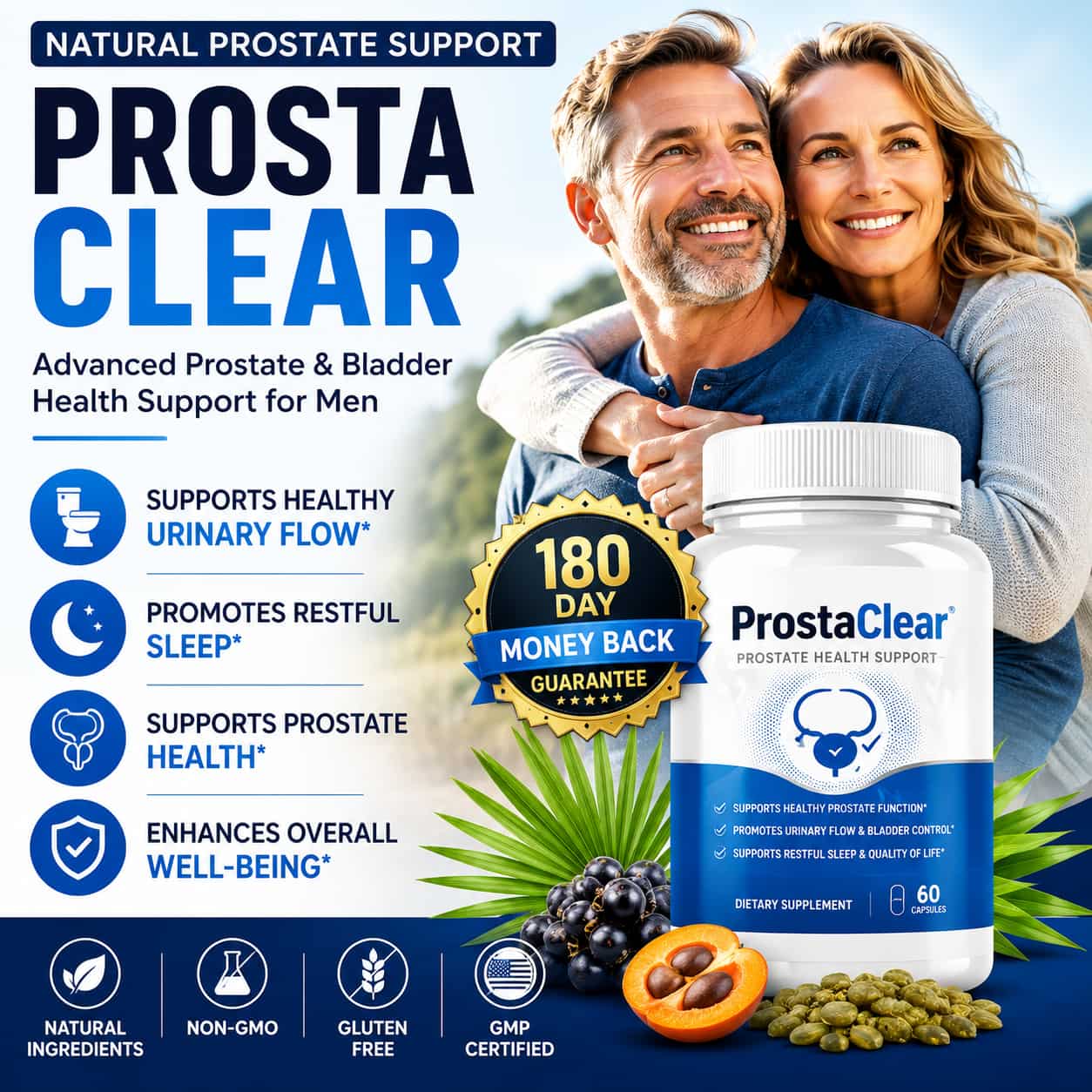 ProstaClear review prostate health supplement for bladder support and healthy urinary flow in men over 40